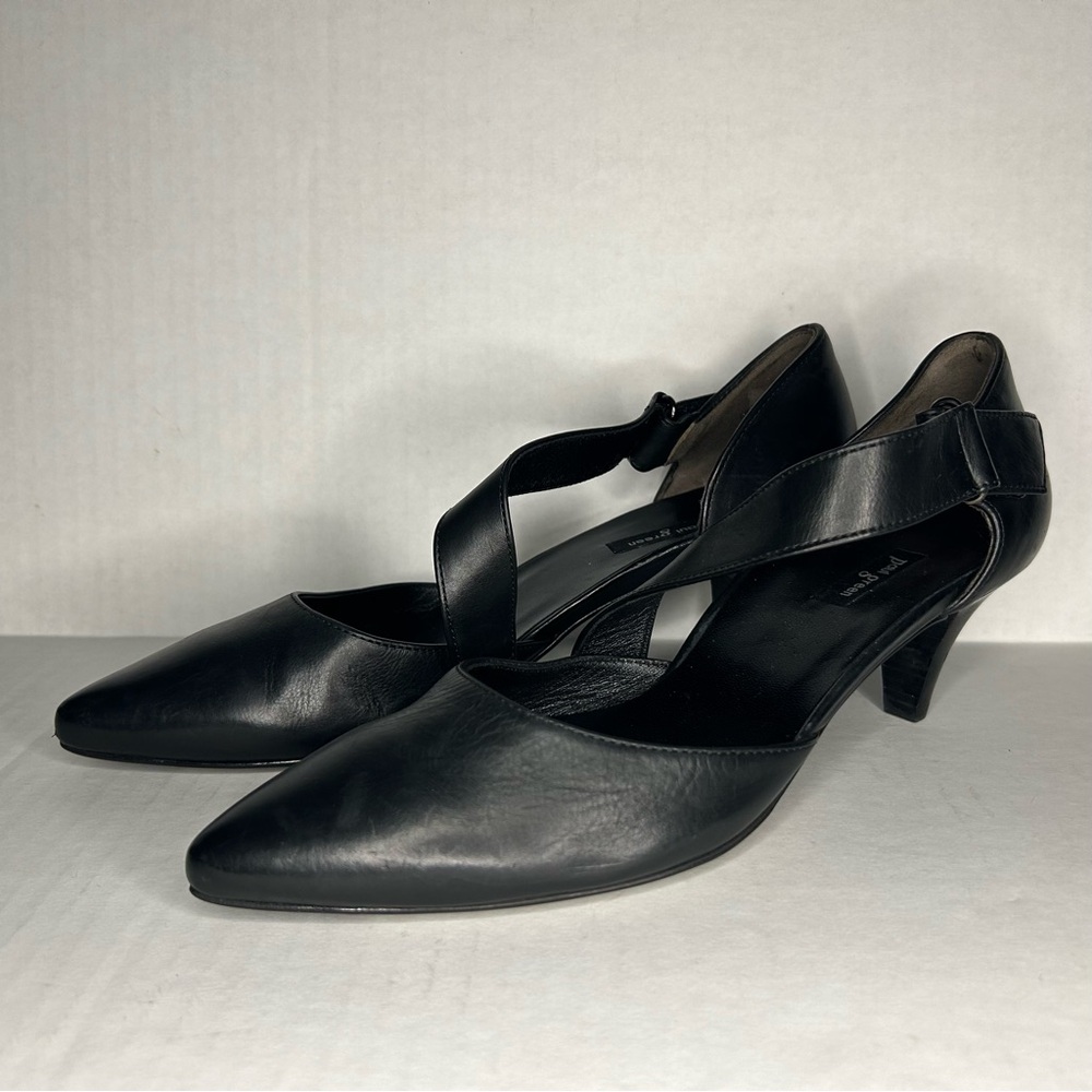 Paul Green Women's Size 9 Black Leather Heels - Picture 2 of 10
